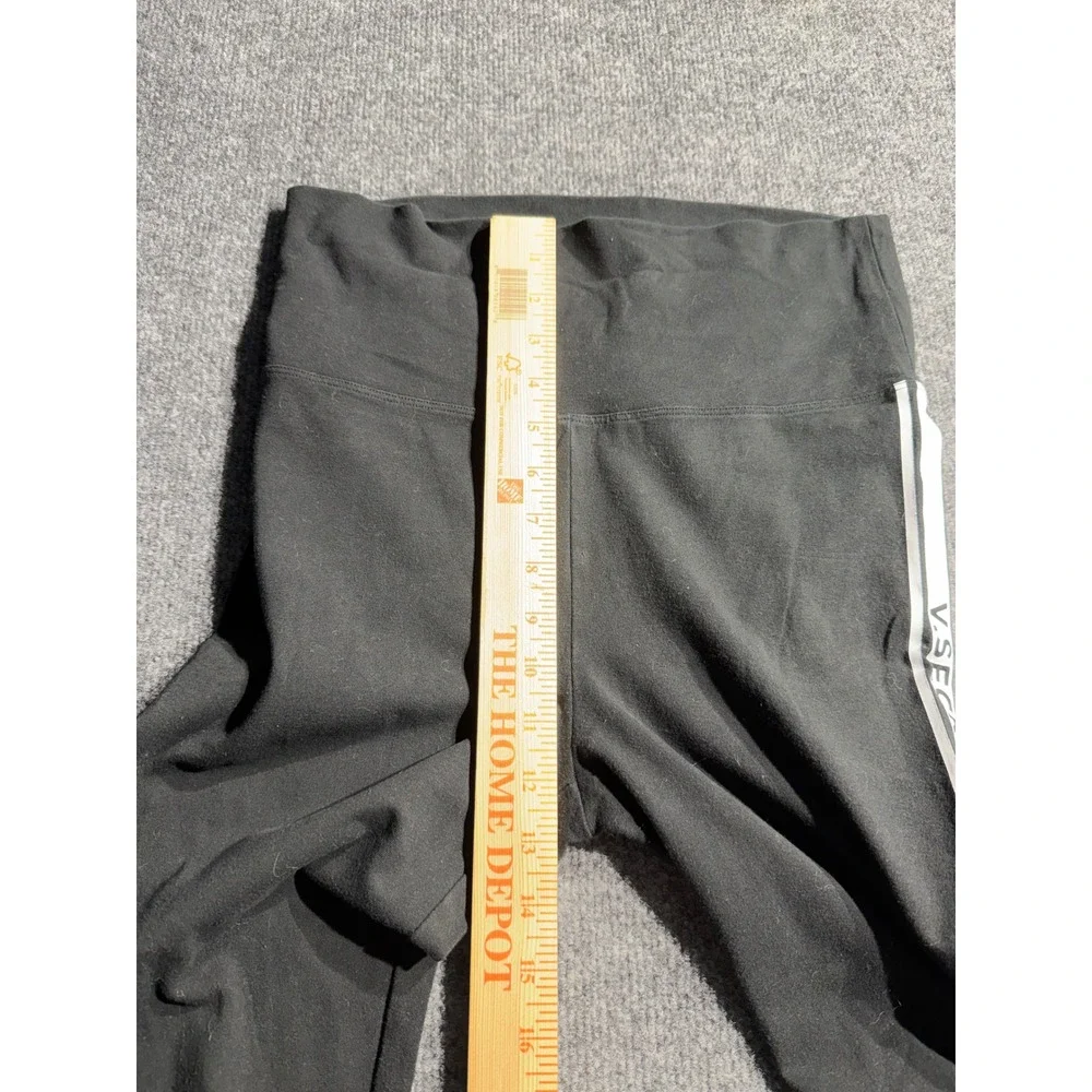 Victoria's Secret Black Side Stripe Fold Over‎ Waistband Leggings Small Regular